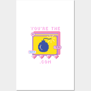 Y2K 2000s Aesthetic Retro You're the Bomb .com Valentine Posters and Art